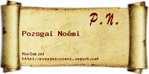 Pozsgai Noémi névjegykártya